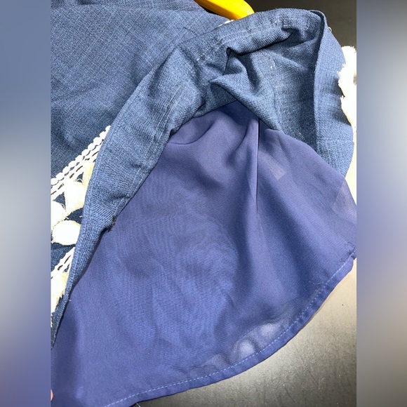 Sugar + Lips, Navy Blue Sleeveless Pom Pom Hem Size Small NWOT W/Defect* - Picture 7 of 12